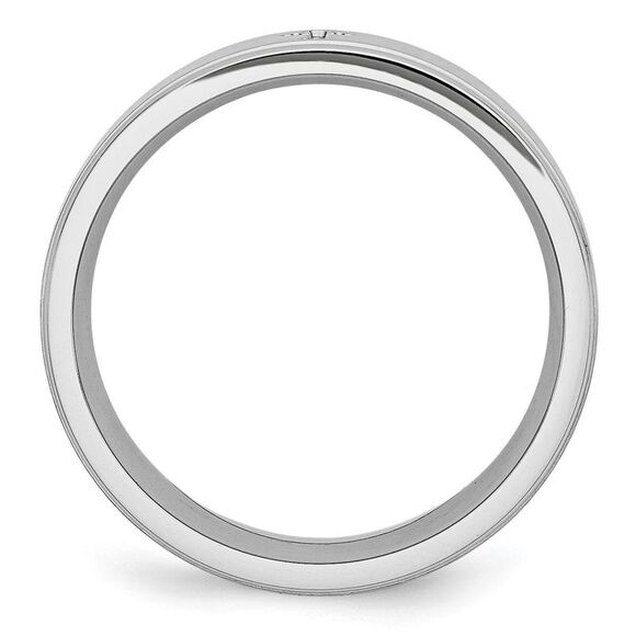 Chisel Cobalt Satin & Polished Ridged Edge 8mm Band